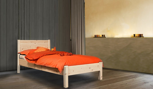 Klassisches Einzelbett 'Dream Base' mit Rückenlehne | B 90 x L 200 cm | verschiedene Holzarten  | Made in Südtirol