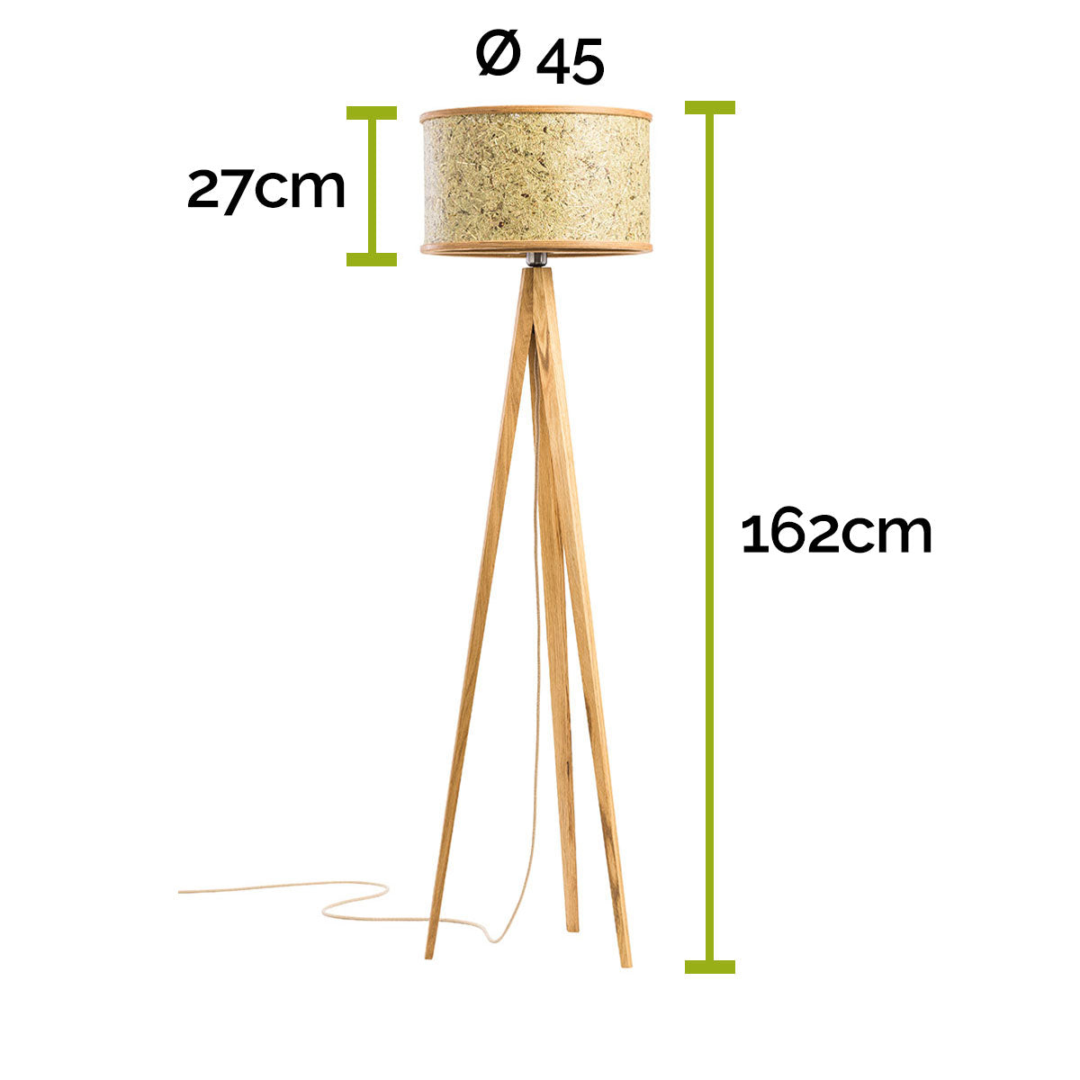 Stehleuchte aus Eiche & Heu - Handarbeit aus Österreich