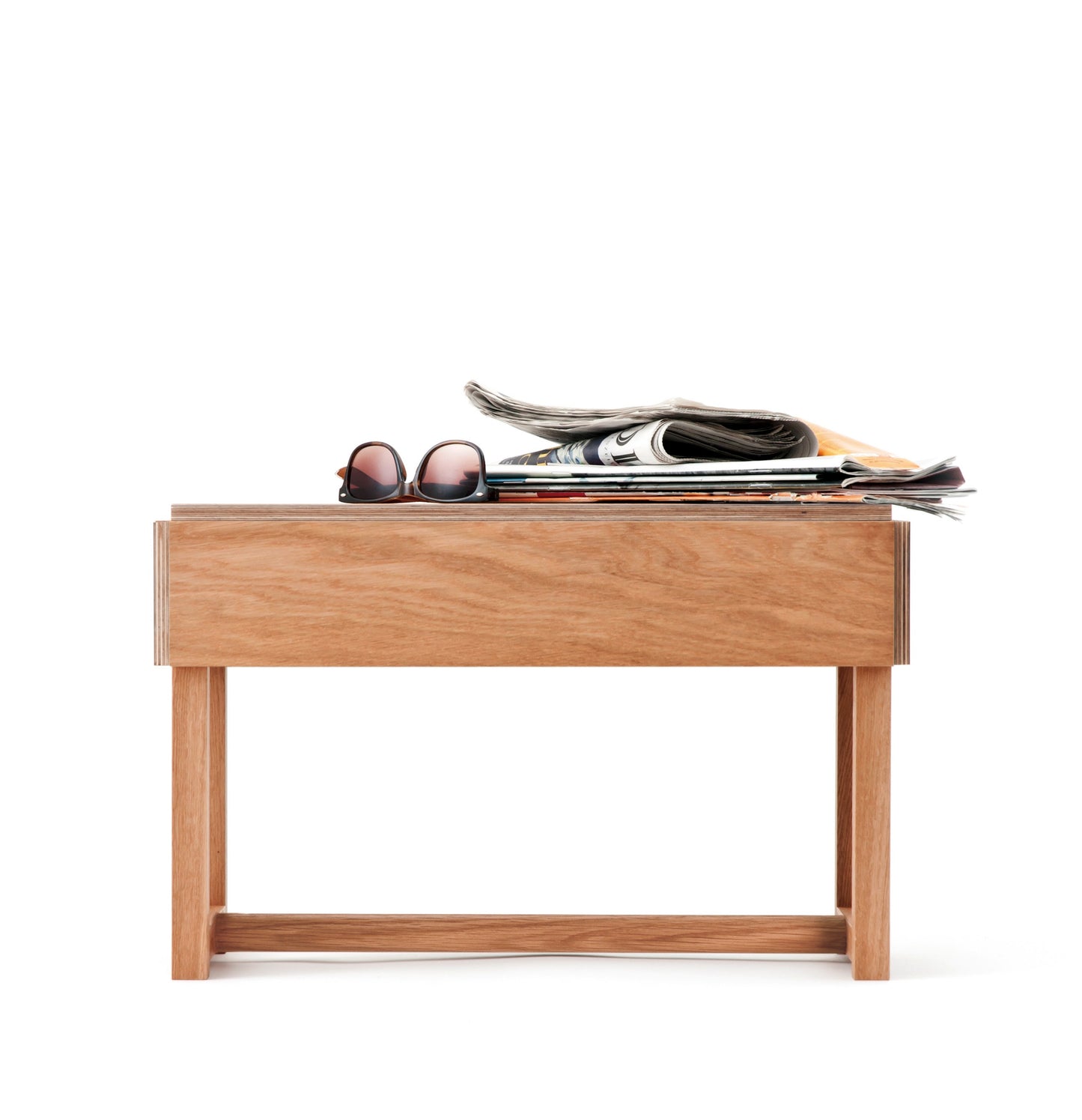 Flexible Bank 'Sitzen & mehr' | Sitzen, Tragen, Aufbewahren | aus massiver Eiche | L 52,5 x B 25,5 x H 35 cm | Made in Germany