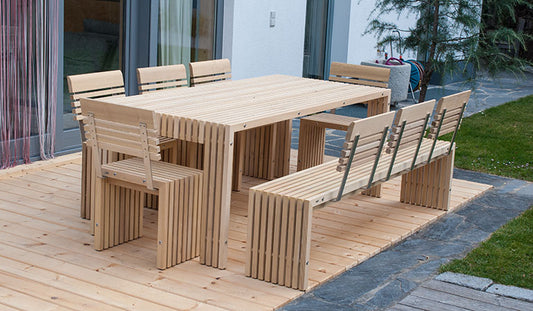 Hochwertiger Massivholz Gartentisch 'Green' | heimischer Akazie/Robinie | L 140/170/200 x B 91 x H 76 cm | Made in Austria