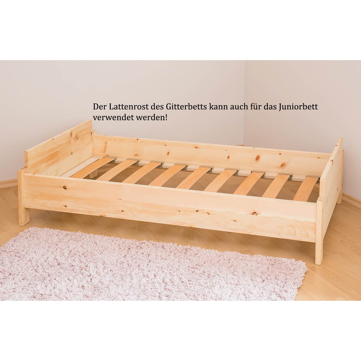 Umbausatz 'Sweet Sleep' | vom Gitterbett zum Juniorbett | Zirbenholz | Made in Austria