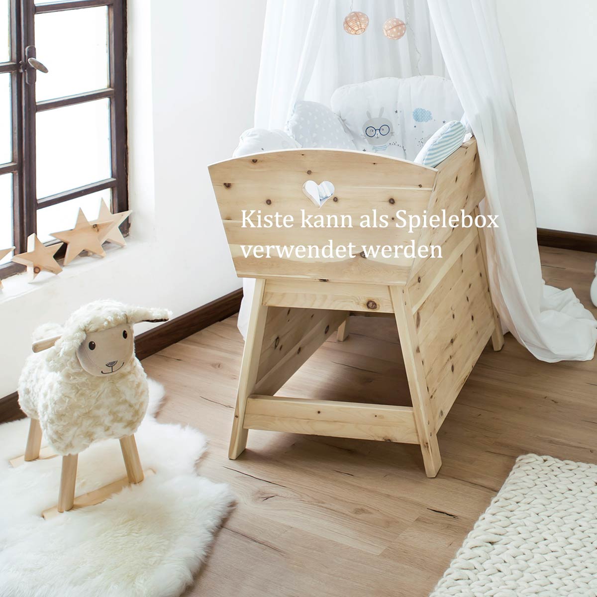 Umbausatz 'Sweet Sleep' | von der Wiege zum Gitterbett | B 78 x H 80,5 x L 148 cm | Handarbeit aus Deutschland