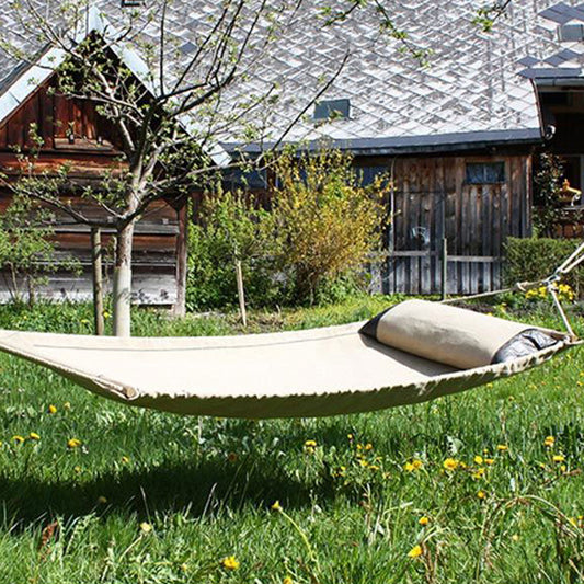 Hängematte 'Sailor' | aus Juteleinen inkl. extra Juteseil | Kissen aus schwarzem Tyvek® | B 80 x L 210 cm | Made in Germany