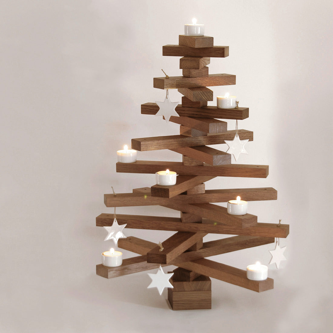 Christbaum aus Eichenholz 'bauMsatz' | inklusive Dekorationsset | verschiedene Größen | Made in Germany