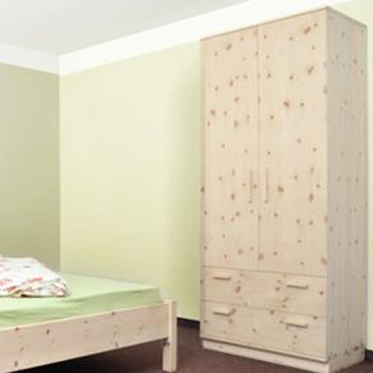 Schlafzimmerschrank in Zirbe und Fichte - 'Romeo & Juliet'