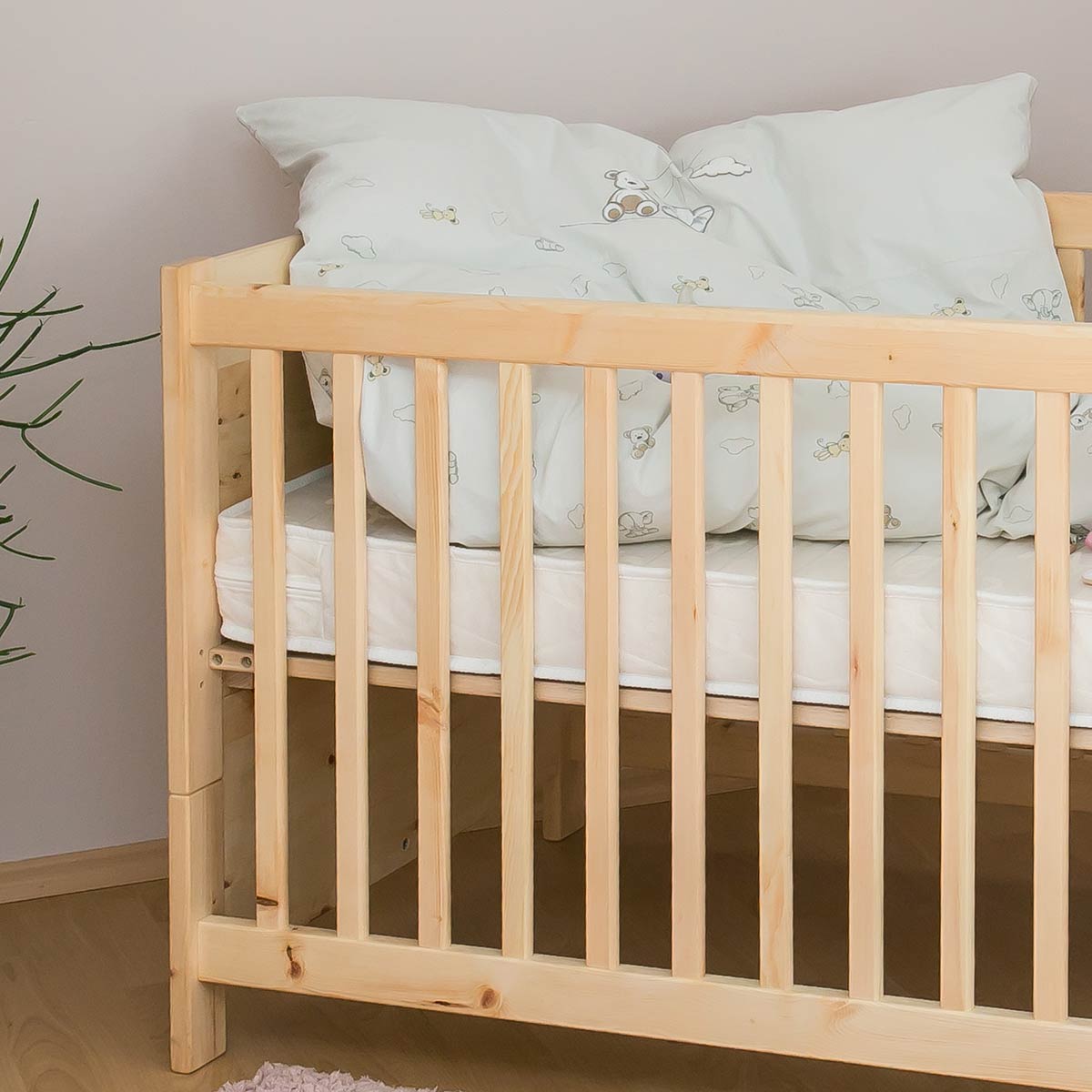 Mitwachsendes Gitterbett 'Sweet Sleep' | aus Zirbe inkl. Lattenrost | höhenverstellbar | Handgemacht in Deutschland