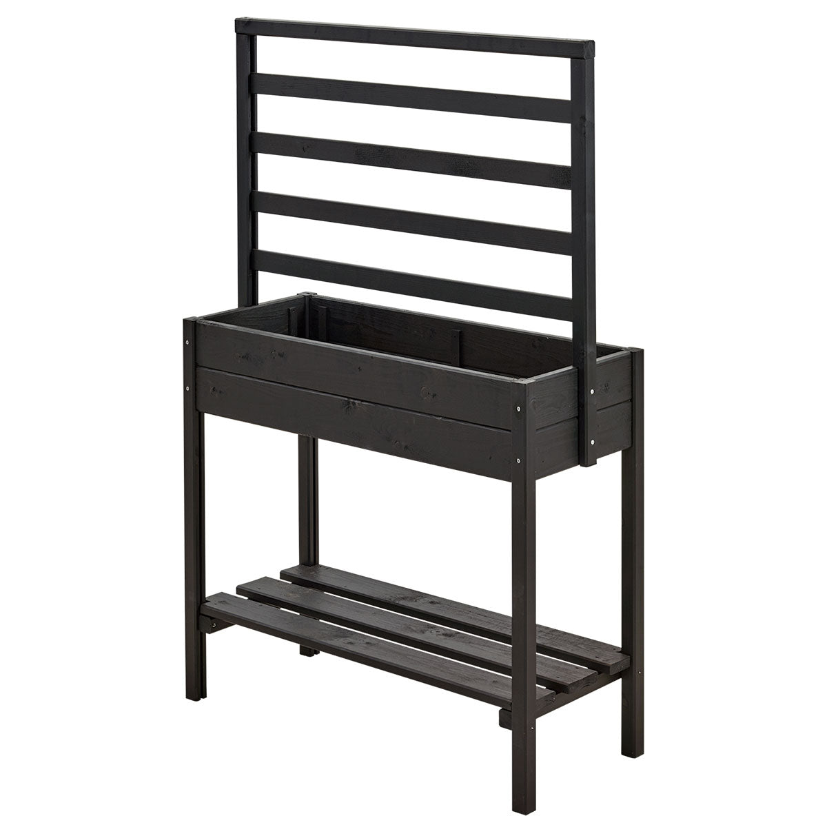 Minihochbeet | Massive Kiefer & Fichte |  mit oder ohne Spalier 58 cm | L 88 x B 37 x H 79 cm | 40 Liter | Manufactured in Europe
