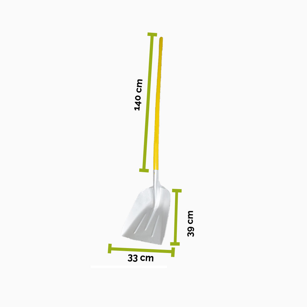 Universal Schneeschaufel/Schaufel mit 140 cm Leichtholzstiel | schneeabweisende Speziallegierung | Blattbreite: 33 cm | Gewicht: 1,83 kg - Made in Austria