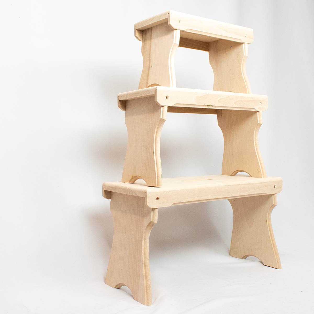 Holzschemel 3er-Set ‘Stand Up’ aus Buche - echte Handarbeit