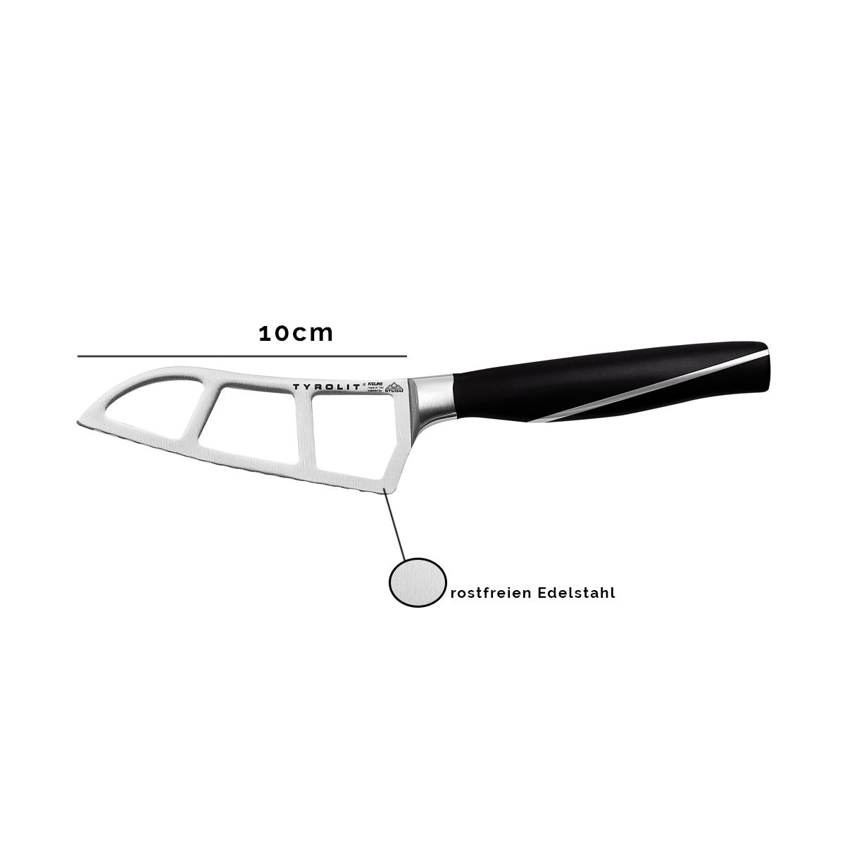 Hochwertiges Käsemesser aus Edelstahl | 10 cm Klinge | ergonomischer Griff