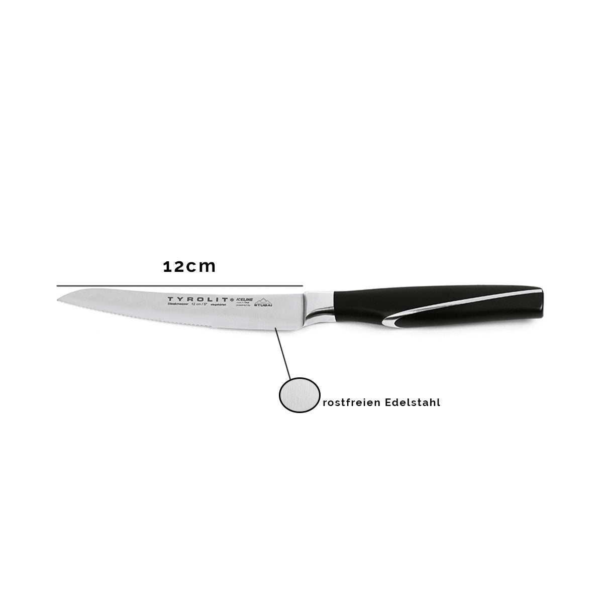 Hochwertige Steakmesser aus Edelstahl | 2 Stück | 12 cm Klinge | ergonomischer Griff