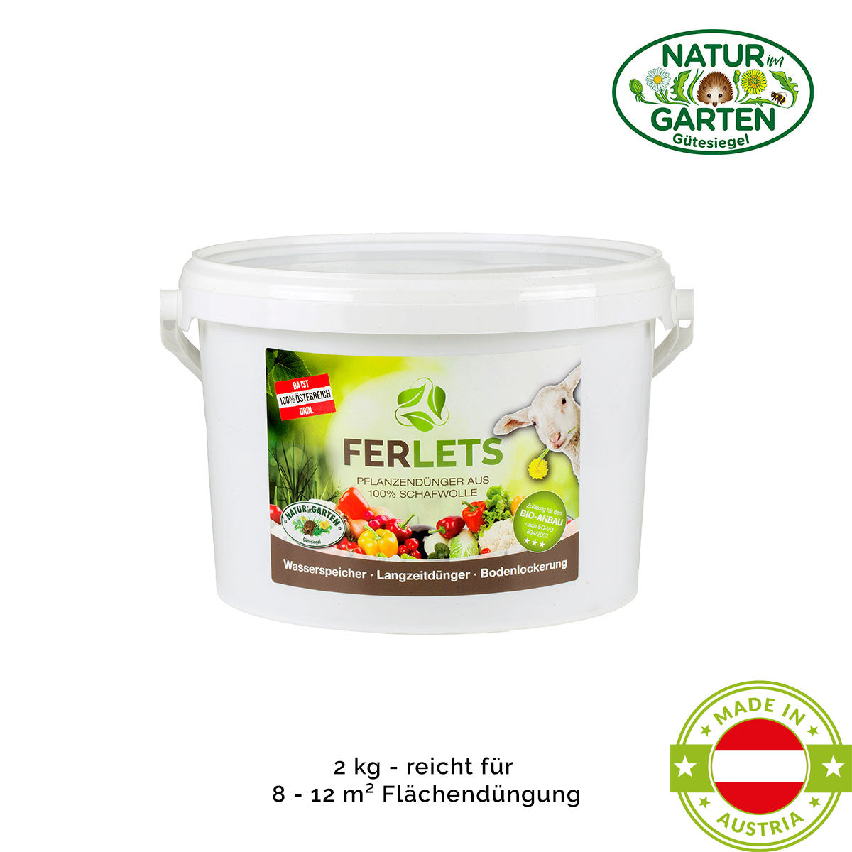 Reine Natur-Schafwoll-Düngepellets für Obst, Gemüse und Blumen | in verschiedenen Größen | aus Österreich