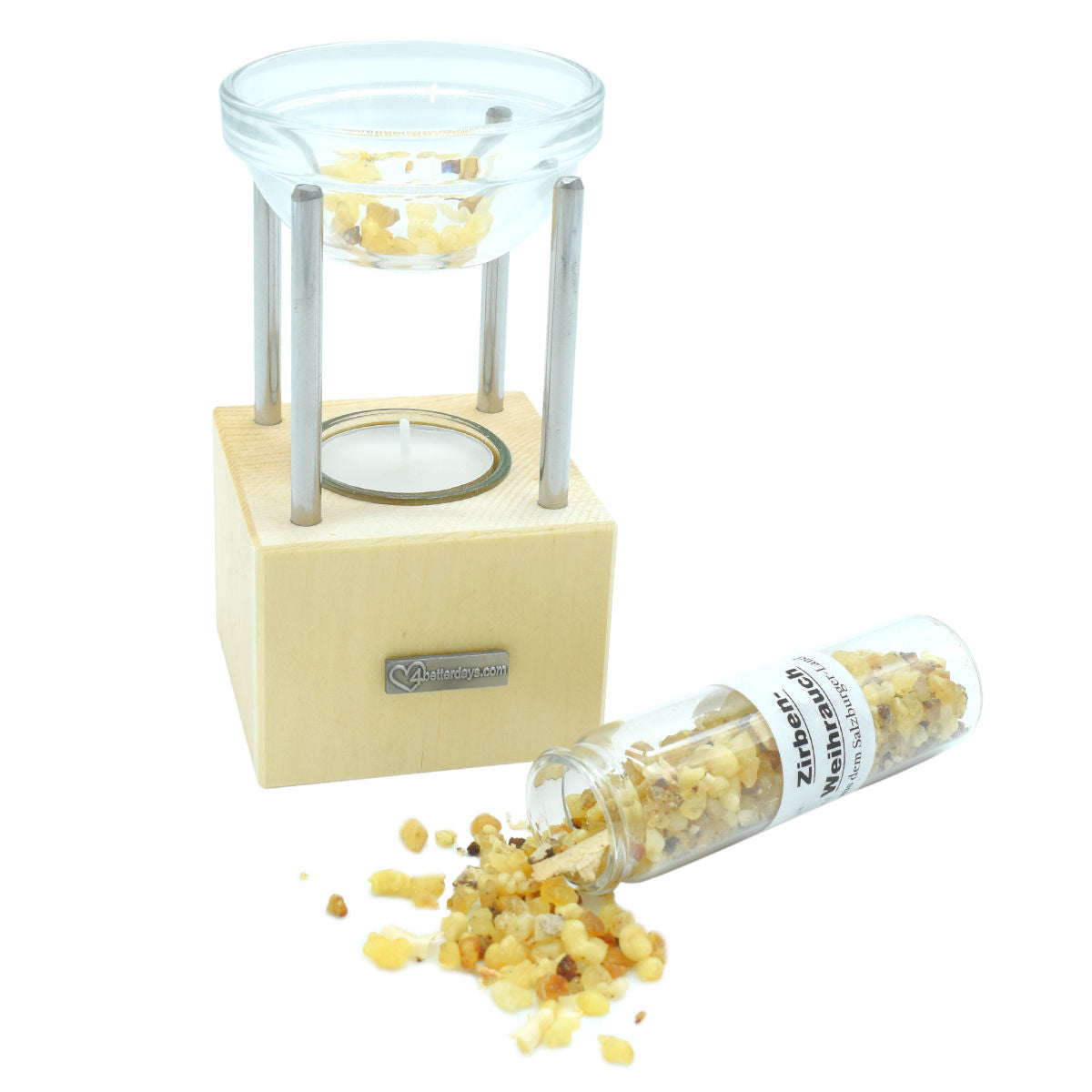 Duftlampe aus Zirbe 'Pine Fragrance' | verschiedene Sets | L 7,5 x B 7,5 x H 14 cm
