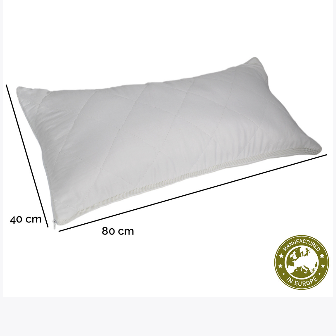 Physionight Duftschlafkissen '2in1' mit natürlicher Dufteinlage Zirbe + Lavendel | 40 x 80 cm | Baumwollüberzug | Made in Germany