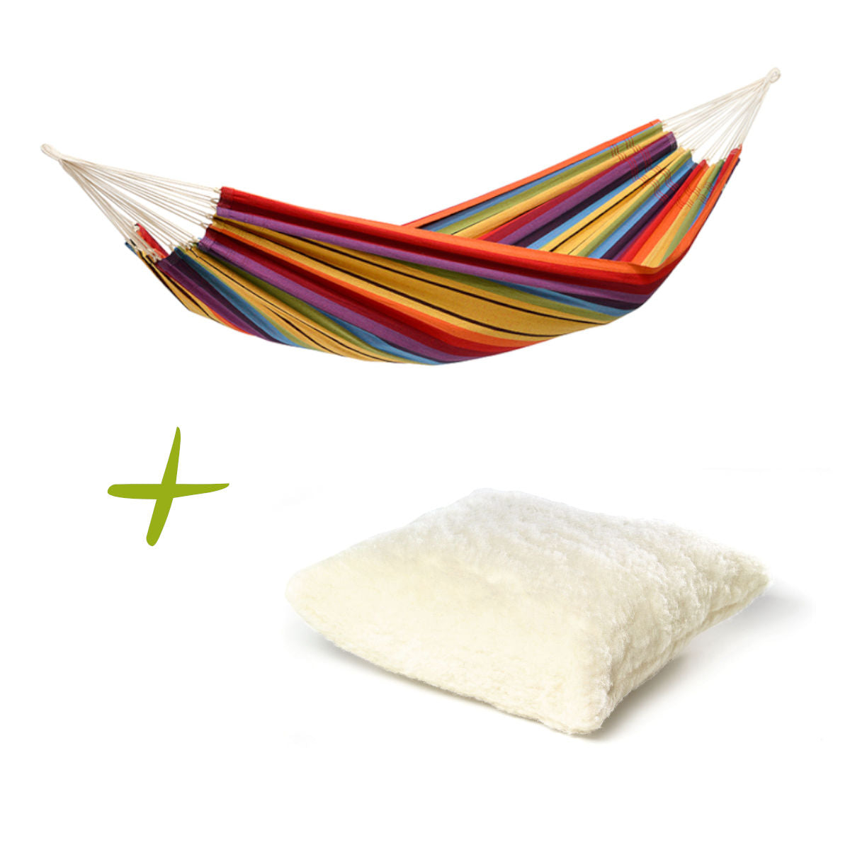 Hängematte Barbados mit Liegekissen aus Schafwolle | B 150 x L 230 | Belastbarkeit max. 200 kg | Made in Austria