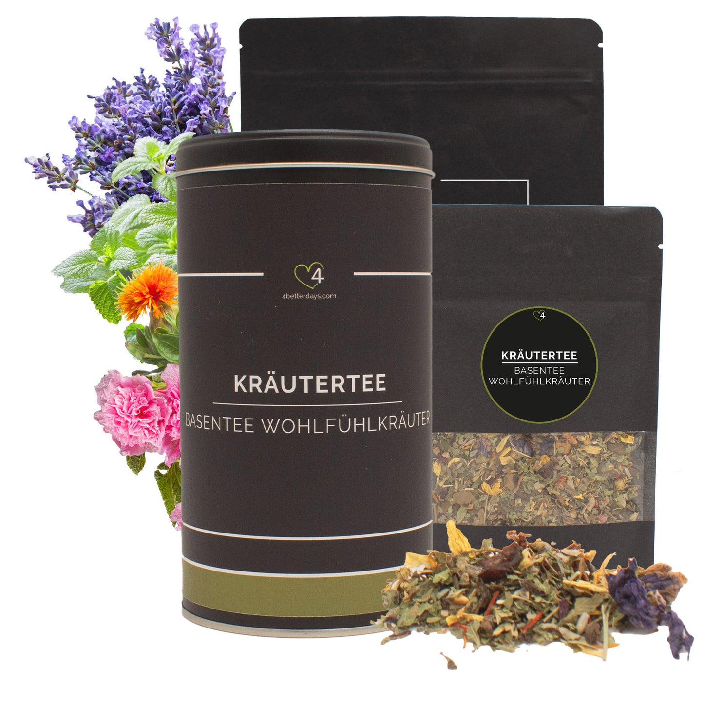 Kräutertee Basentee Wohlfühlkräuter | lose | ohne künstliche Aromen und Geschmacksverstärker | in verschiedenen Größen