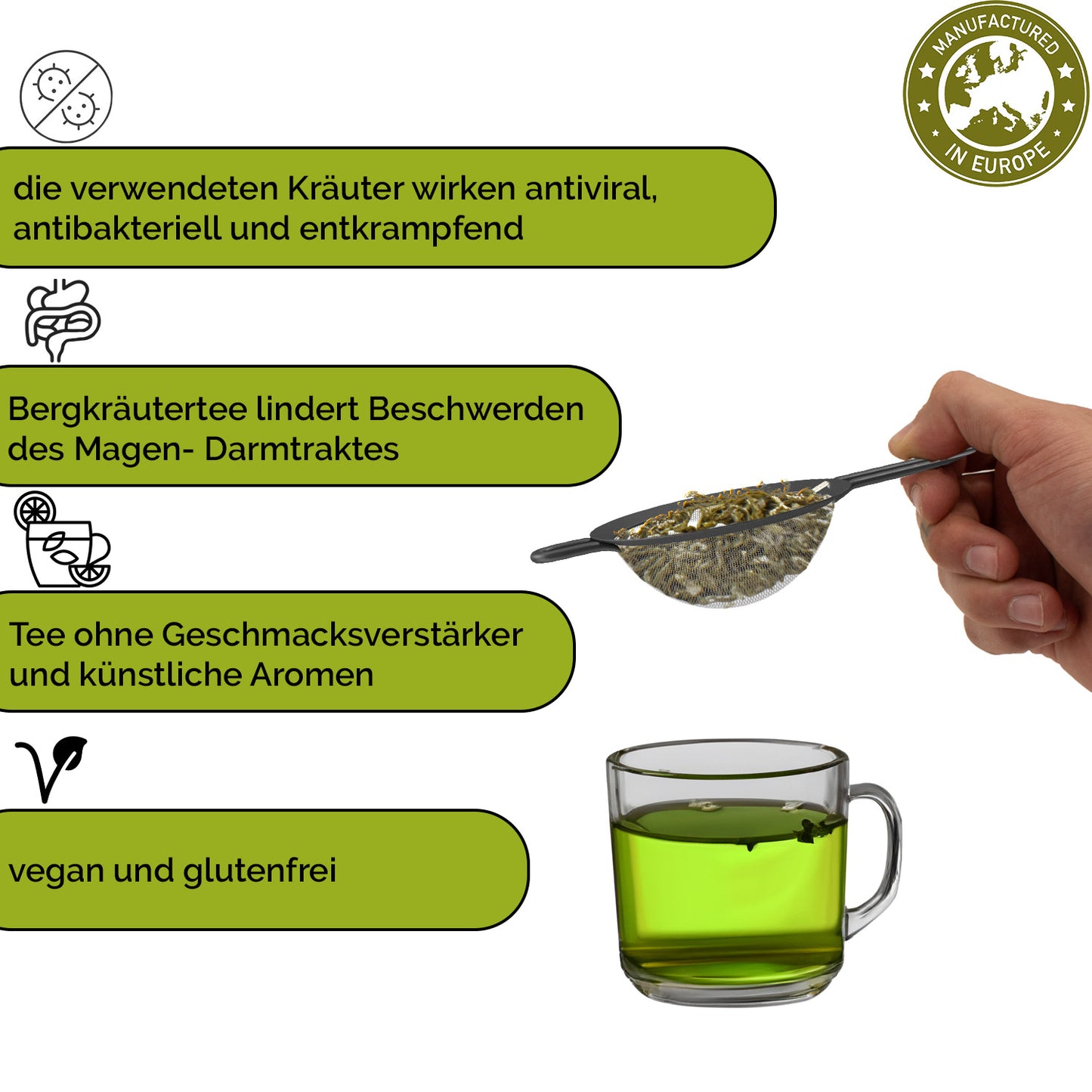 Kräutertee Bergkräuter  | lose | ohne künstliche Aromen und Geschmacksverstärker | in verschiedenen Größen