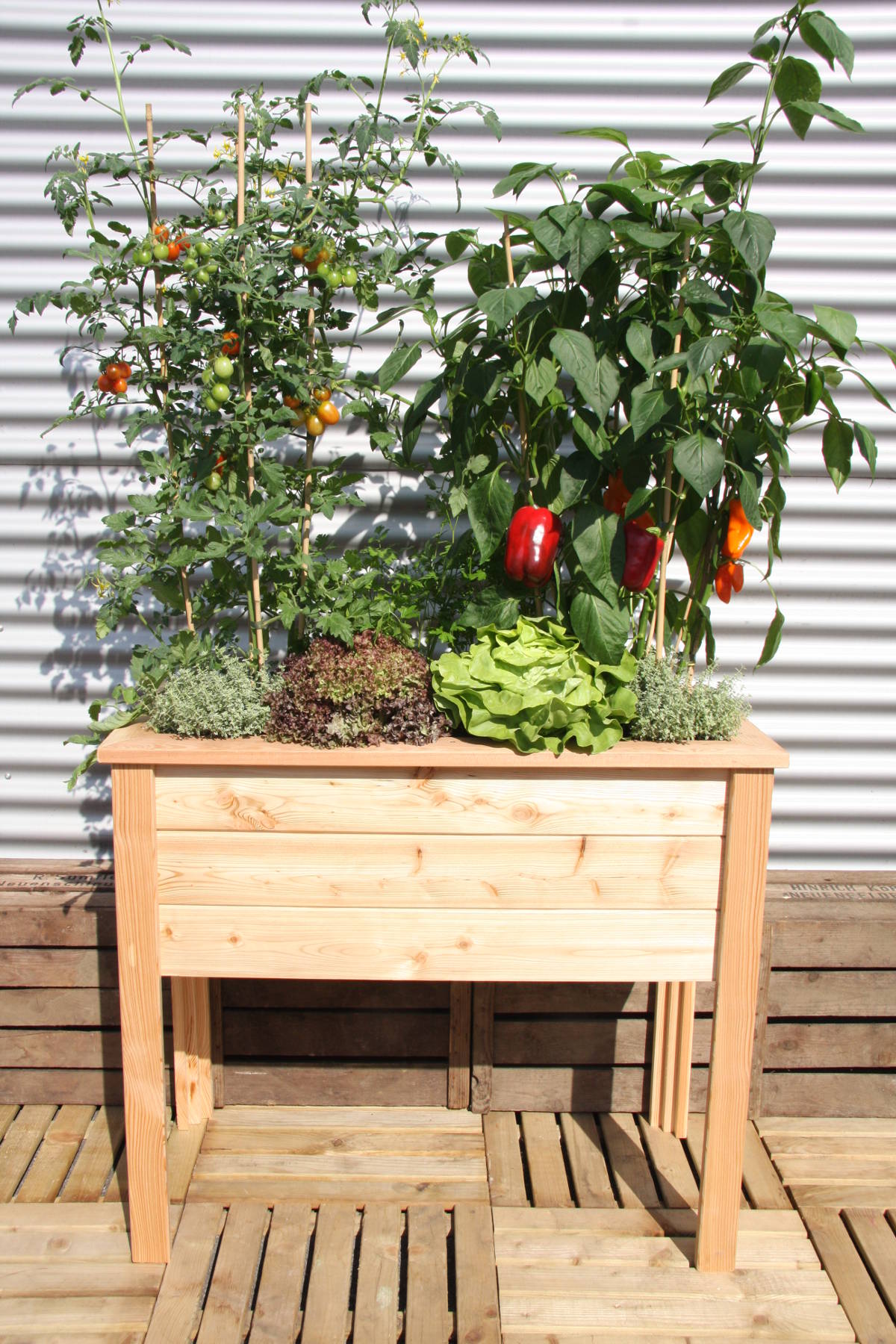 Kräuterhochbeet  'Herb'  | massive Gebirgsfichte | inkl. wasserdichter Wanne | L 89 x B 40 x H 80 cm | ca. 40 Liter | mit oder ohne Rollen | Handarbeit aus Österreich