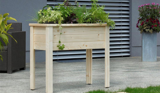 Kräuterhochbeet  'Herb'  | massive Gebirgsfichte | inkl. wasserdichter Wanne | L 89 x B 40 x H 80 cm | ca. 40 Liter | mit oder ohne Rollen | Handarbeit aus Österreich