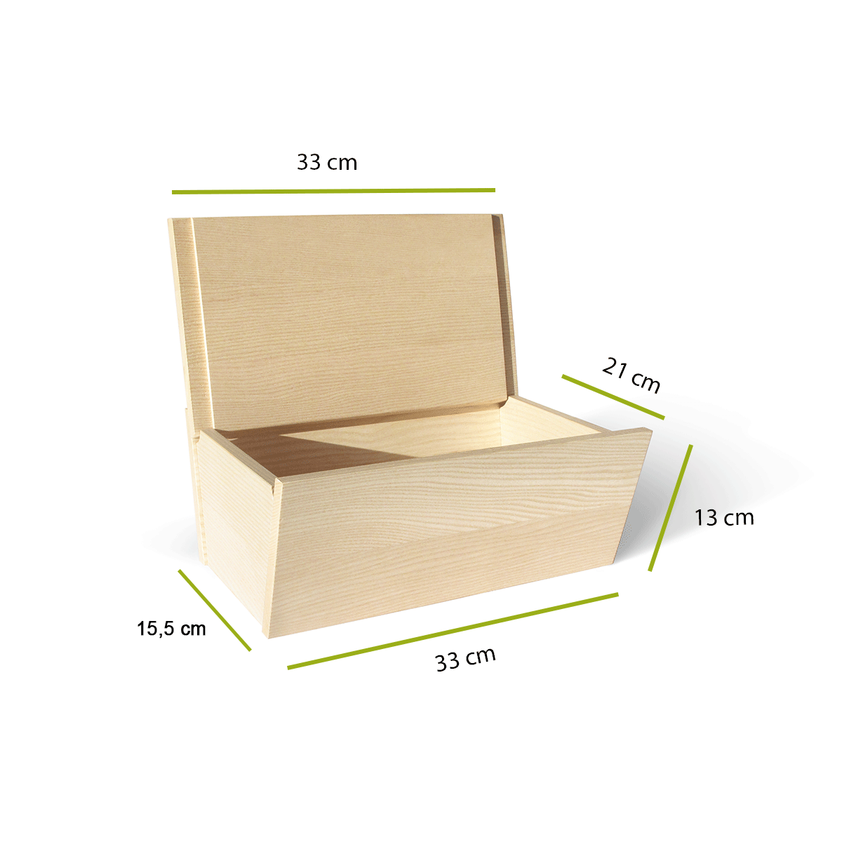 Brotdose; Deckel oben leicht geöffnet: Mae L 33cm B 21cm H 13 cm