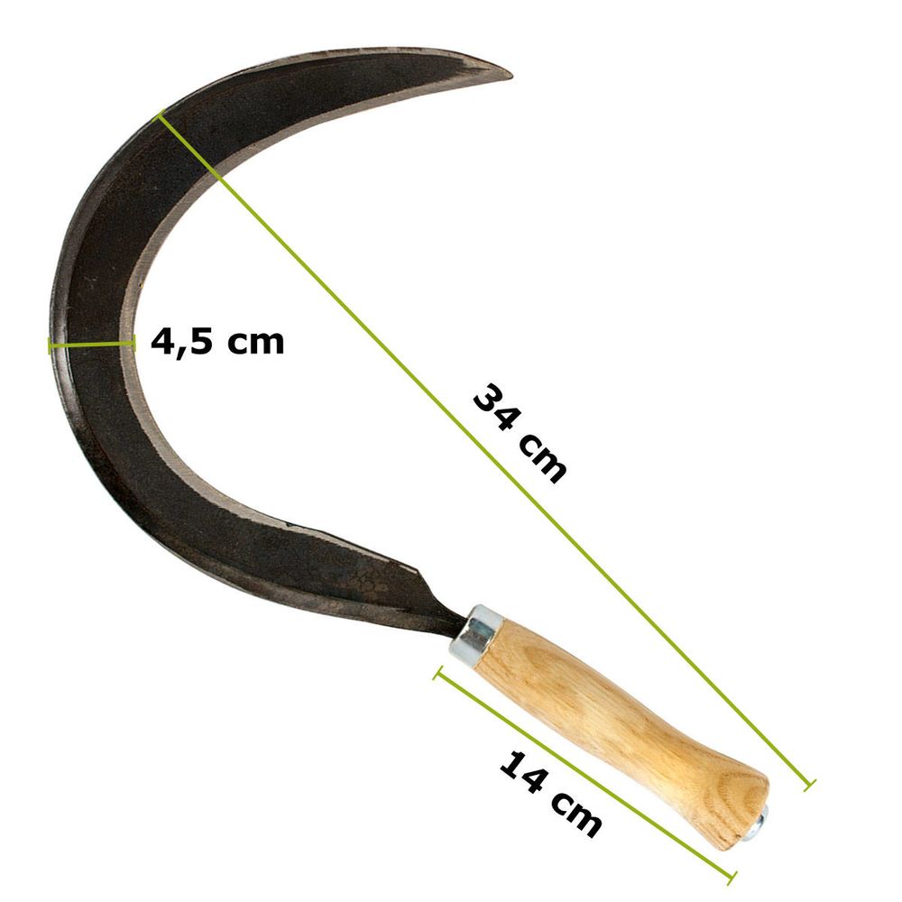 Mondsichel für Linkshänder 'Krafts' 14 cm Stiellänge inkl. 2er Set Keramikwetzstein- Handarbeit aus Deutschland