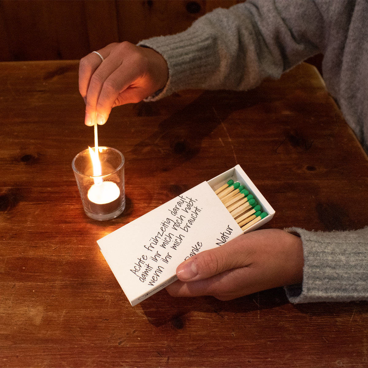 Elegante Zündhölzer 'Feuer & Flamme' | mit Gedicht bedruckt | in verschiedenen Größen