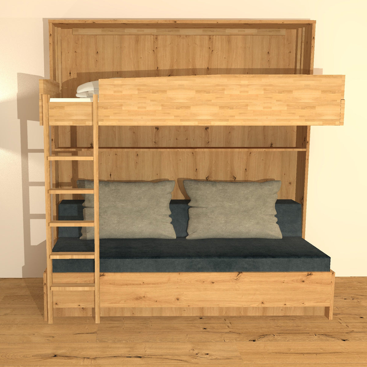 Gastro & Hotel - Multifunktionales Klappbett | Schrankbett | Stockbett Plano Cube | Sofa und Zusatzbett | inkl. Matratzen | robustes Design | TÜV geprüft | Made in Austria