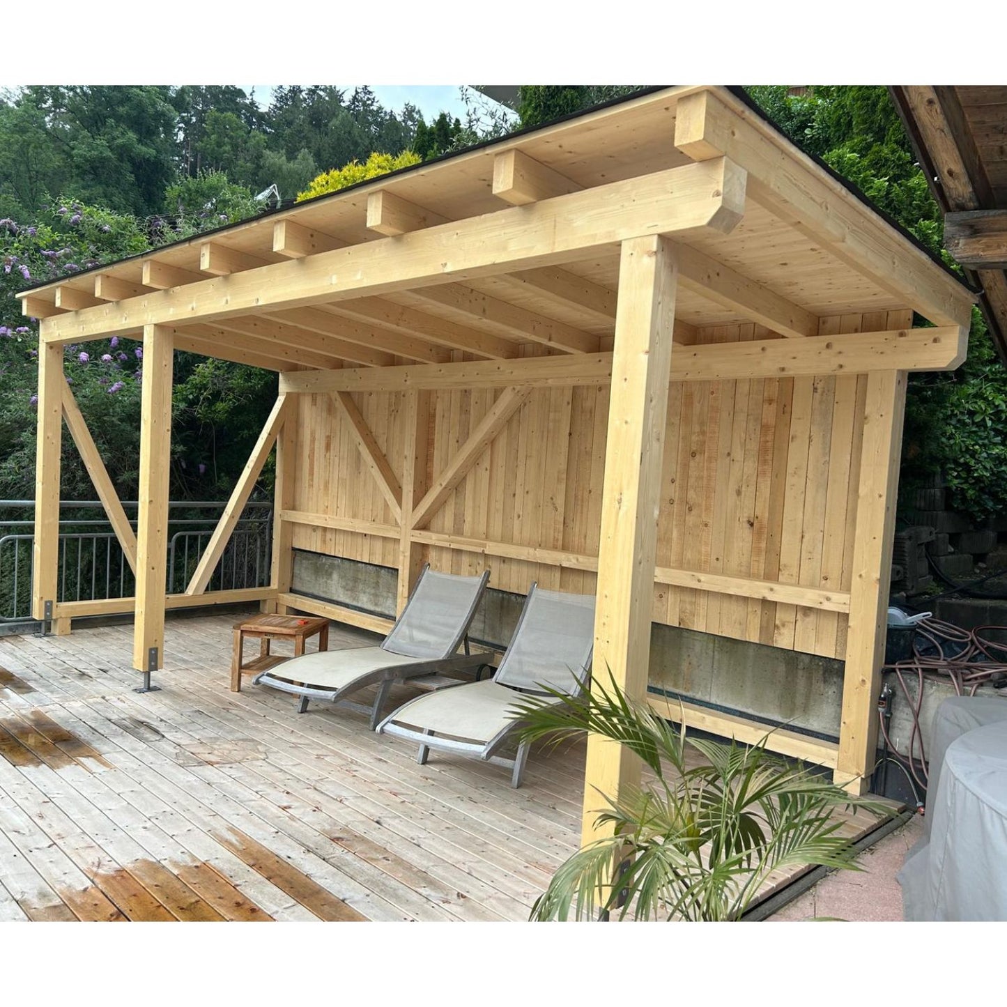 Pergola | Fichte massiv | L 400 x T 250 x H 250 cm | genagelt und geschraubt | inkl. Dachhülle | inkl. Lieferung & Montage | Made in Austria