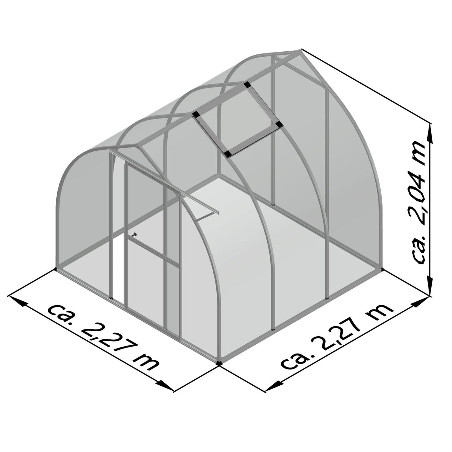 Hochstabiles Aluminium Gewächshaus 'Rom' | in verschiedenen Ausführungen | ISO-Hohlkammerplatten Polycarbonat | Made in Germany