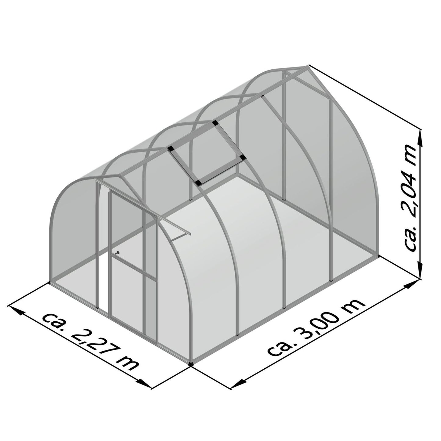 Hochstabiles Aluminium Gewächshaus 'Rom' | in verschiedenen Ausführungen | ISO-Hohlkammerplatten Polycarbonat | Made in Germany