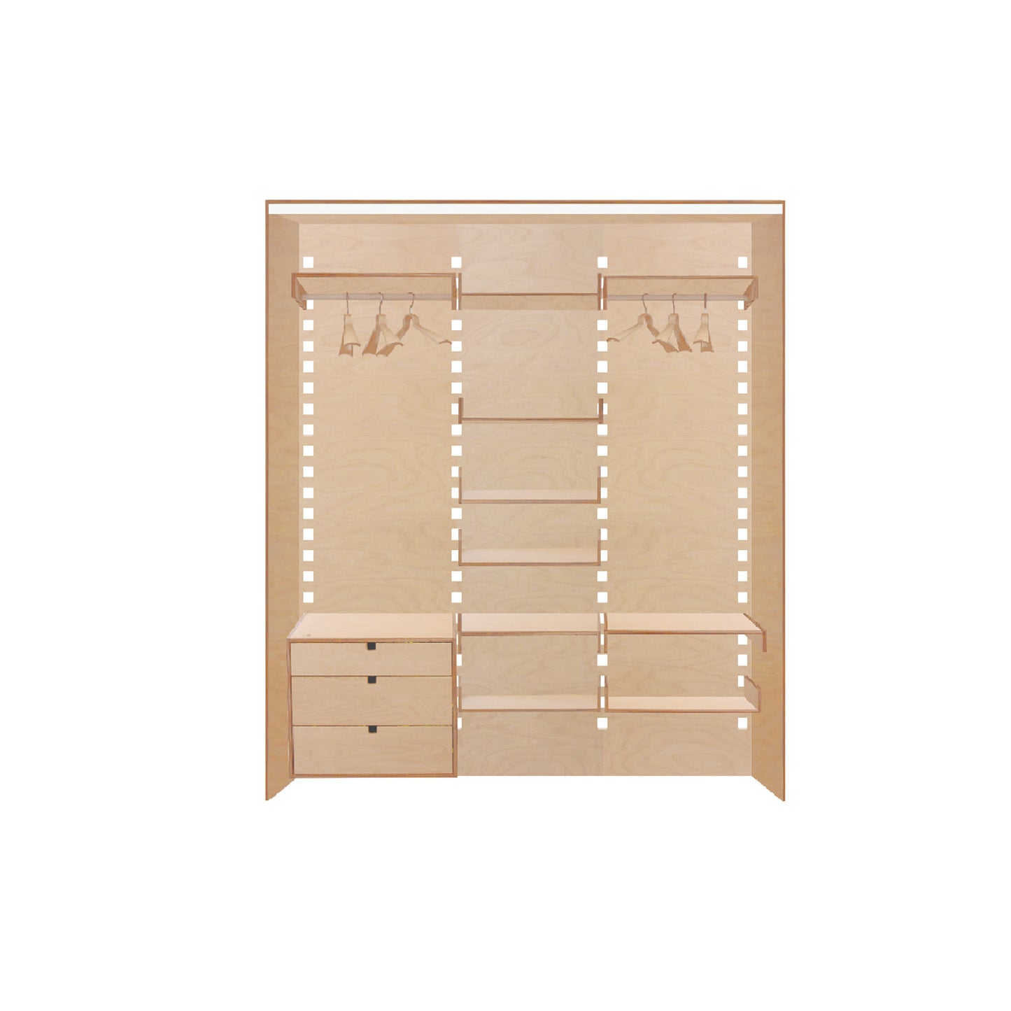 Design mit System - Schrank - 3tlg | verschiedene Größen | Birke Schichtholz  | Made in Austria