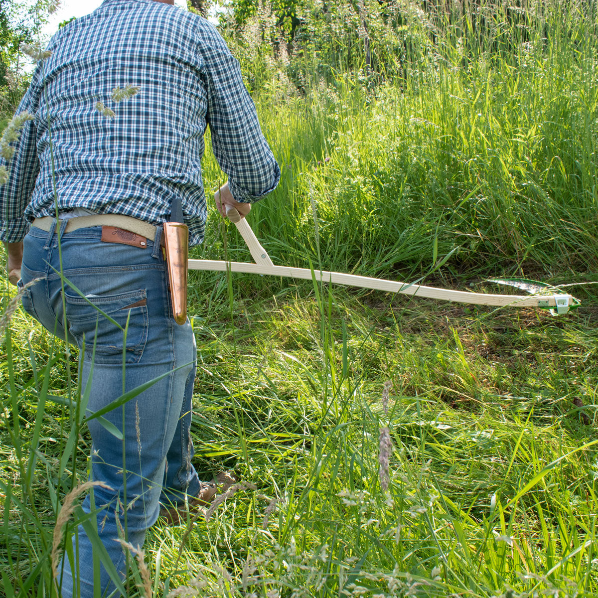 Set Gartensense  inkl. Kupferkumpf und Wetzsteine - Sensenblatt 60 cm - Eschenholzwurf 160 cm