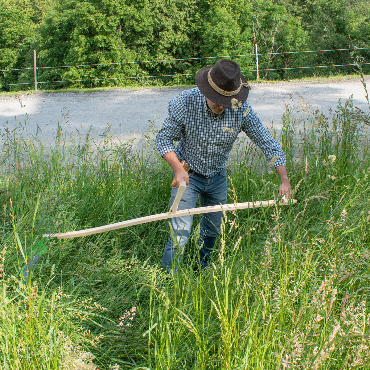 Set Gartensense  inkl. Kupferkumpf und Wetzsteine - Sensenblatt 60 cm - Eschenholzwurf 160 cm