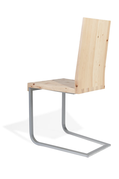 Designer Stuhl 'Sitwell Breeze' | Zirbenholz | B 41 x T 47 x H 91 cm | Freischwinger | Handarbeit aus Südtirol