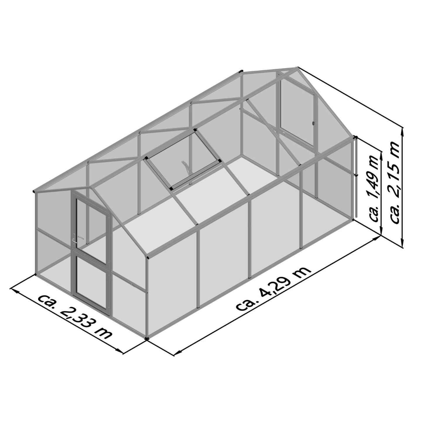 Hochstabiles Aluminium Gewächshaus 'Vaduz' | in verschiedenen Ausführungen | ISO-Hohlkammerplatten Polycarbonat | Made in Germany