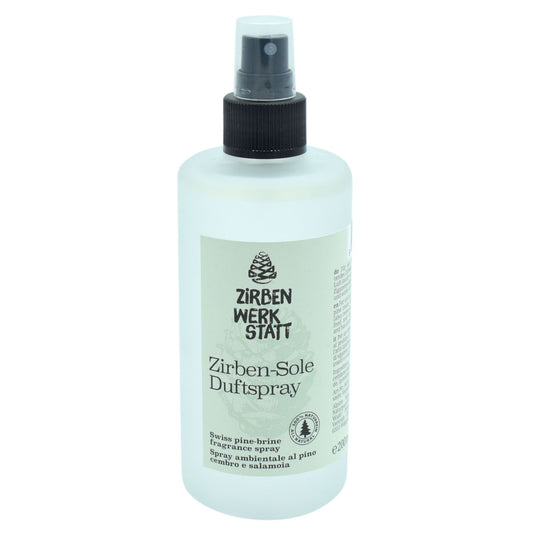Zirben-Sole-Spray 100 % naturrein  in edler Glasflasche - Handarbeit aus Österreich