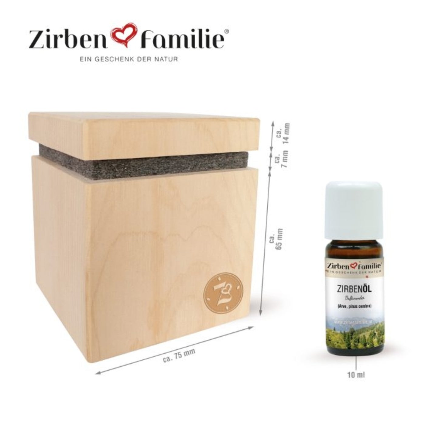 Zirbenwürfel 'Premium Edition' inkl. 10ml Zirbenöl | Made in Austria