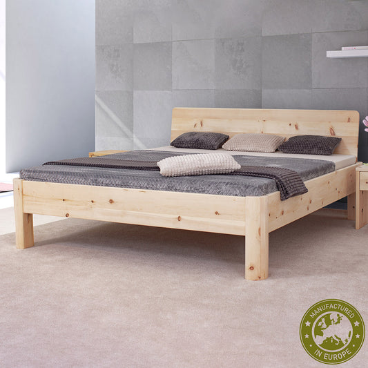 Vollholzbett aus Zirbe 'Zora'  | metallfrei | modern  | Arve  | 180 x 200  | 140 x 200 | 200 x 210