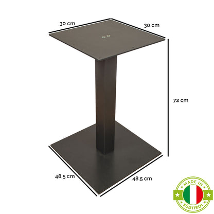 Tischgestell aus pulverbeschichtetem Eisen | quadratische Säule und Grundfläche | Made in Südtirol