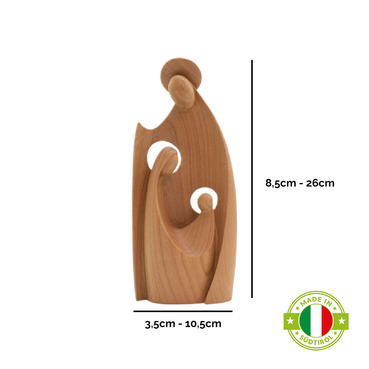 Krippenblock ‘Heilige Familie’ | in verschiedenen Größen und Ausführungen | aus einem Holzstück gefertigt | Made in Südtirol