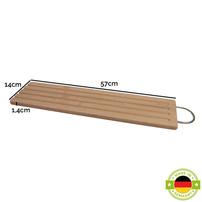 Praktisches Baguettebrett mit Metallgriff | Buchenholz | 570x140x14 mm | Made in Germany
