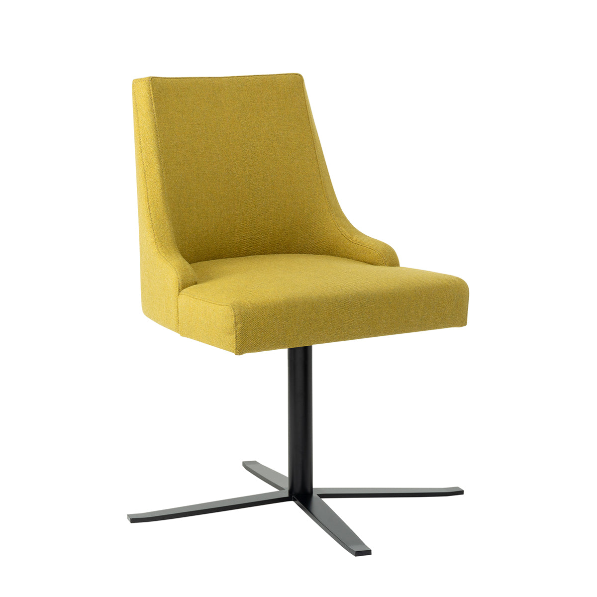 Komfortabler Polster-Stuhl 'Lena' mit vierstrahl Gestell | drehbar | Metall schwarz lackiert | in verschiedenen Ausführungen | Hergestellt in Italien