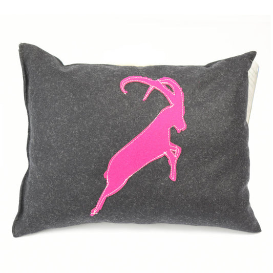 Loden-Kraftpolster  'Wild Art Pillow'  - Steinbock 25x17cm