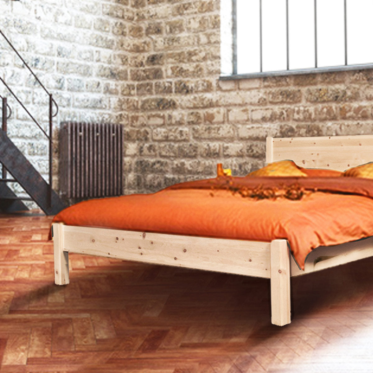 Klassisches Doppelbett 'Dream Base' - aus Astfichte 140x200
