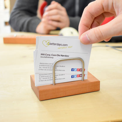 Edler Visitenkartenhalter aus Holz 10 x 6,2 x 5,4 cm - 'Holder' Kirschholz geölt - Handgemacht in Deutschland