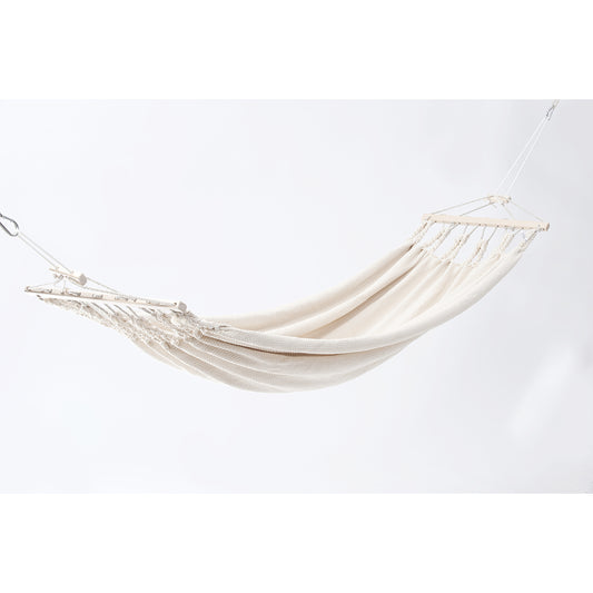 Einzelhängematte 'Relax' I weiß-uni 06 | L 300 x B 130 cm | 100% Baumwollgewebe