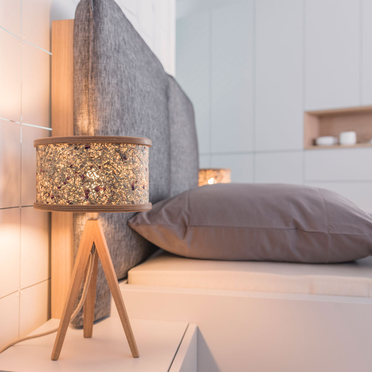 TISCHLEUCHTE durchmesser 25 CM EICHE HEU PUR