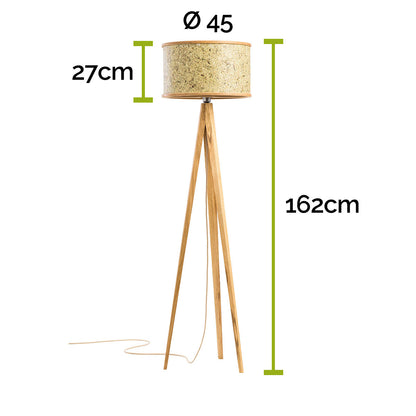 STEHLEUCHTE durchmesser 45 CM EICHE HEU PUR