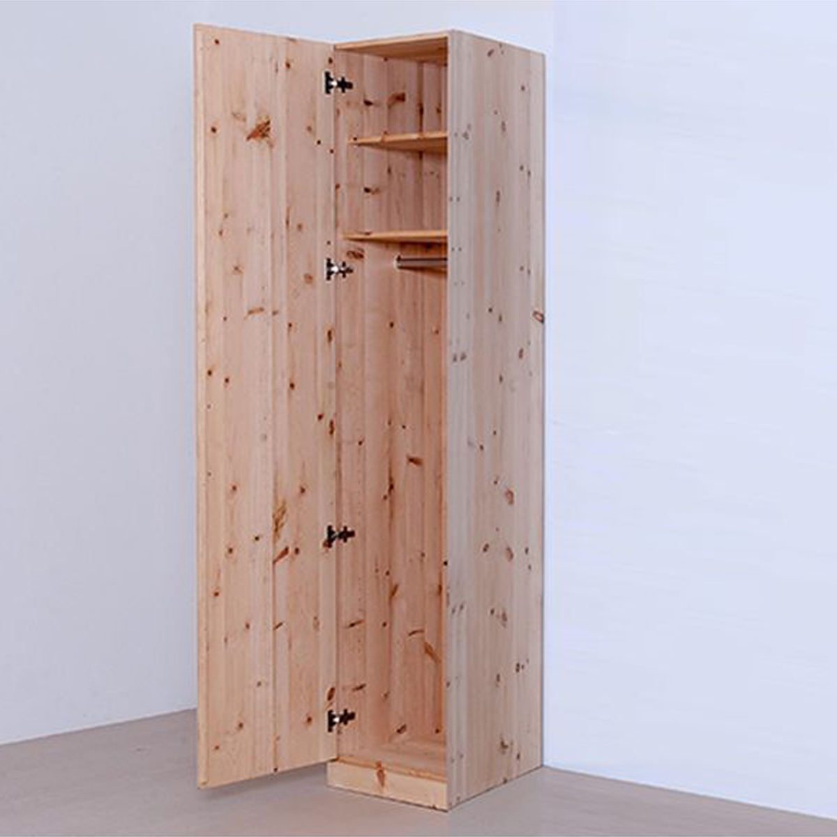 Kleiderschrank aus Zirbenholz - Eintürig linksoeffnend