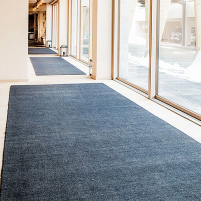 Handgewebter Teppich in verschiedenen Farben 'Breezy Floor' 0.8x2 enzianblau gewalkt